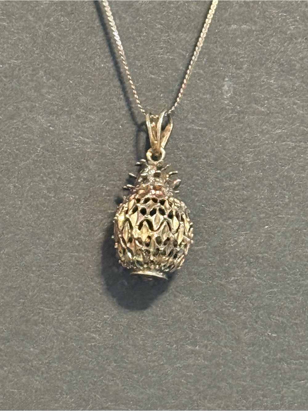Silver-Tone Pineapple Pendant Necklace - Women's Jewelry